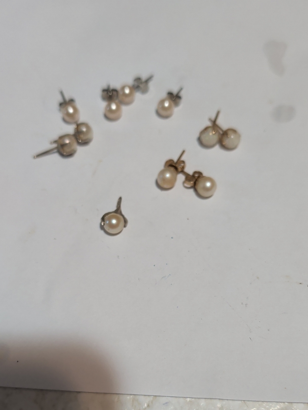 Classic Pearl Stud Earrings - Cream Pearl, Set of 5 Pairs And Pendant No Time